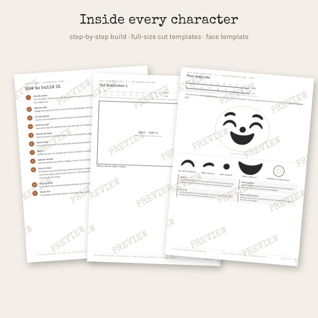 The Character Collection: 32 Pottery Templates With a Face