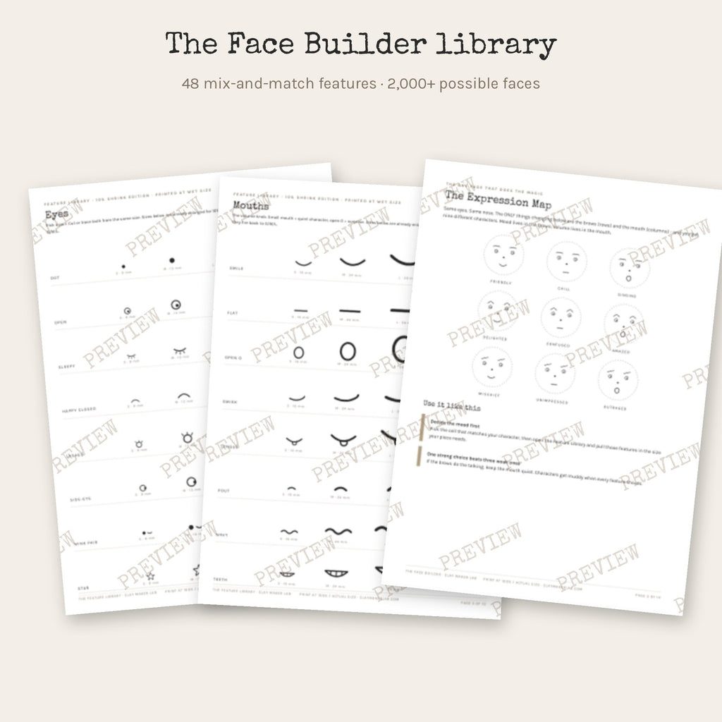 The Character Collection: 32 Pottery Templates With a Face